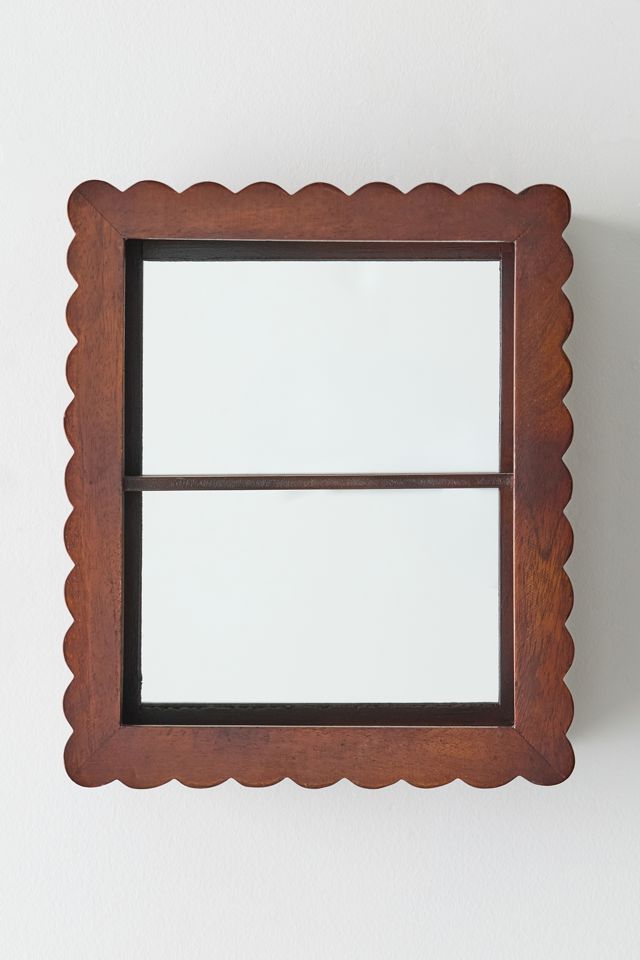 Florence Scalloped Mirrored Figurine Wall Shelf #1