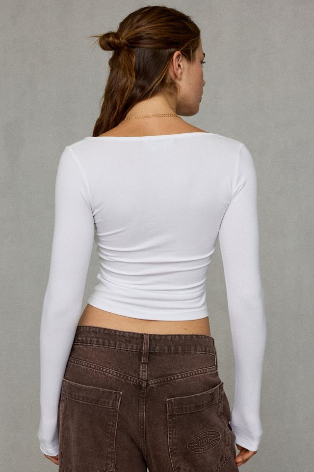 UO Ayla Notch Neck Long Sleeve Tee #3