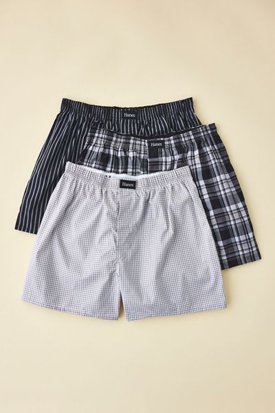 Hanes Woven Cotton Boxer Shorts 3-Pack