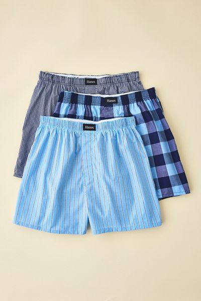 Hanes Woven Cotton Boxer Shorts 3-Pack