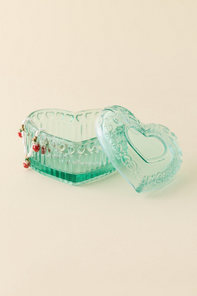 Heart Shaped Beveled Glass Trinket Box | Urban Outfitters