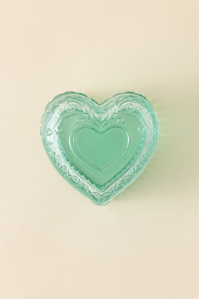 Heart Shaped Beveled Glass Trinket Box
