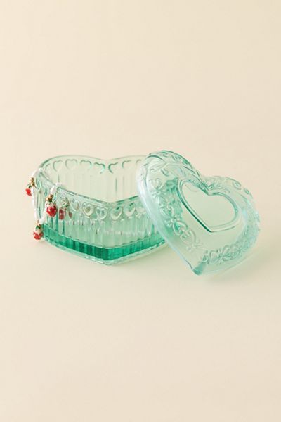 Heart Shaped Beveled Glass Trinket Box