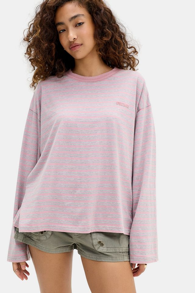 BDG Luca Striped Oversized Long Sleeve Tee #1