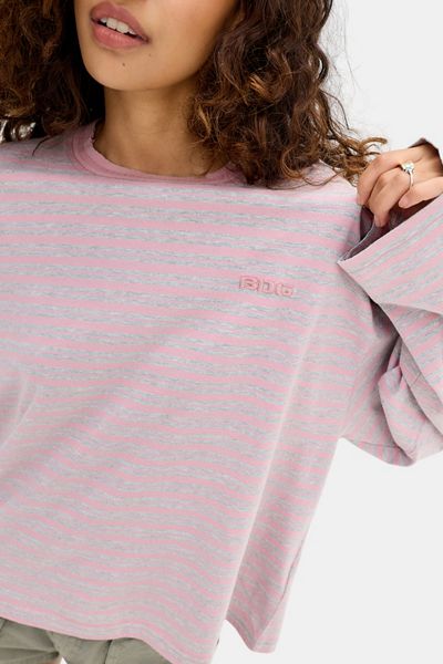 BDG Luca Striped Oversized Long Sleeve Tee