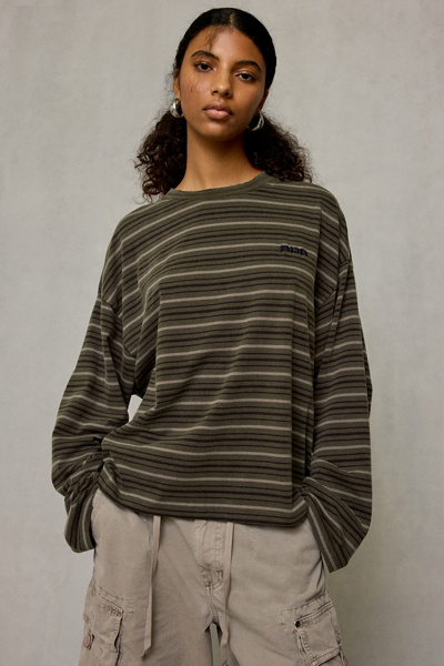 BDG Luca Striped Oversized Long Sleeve Tee