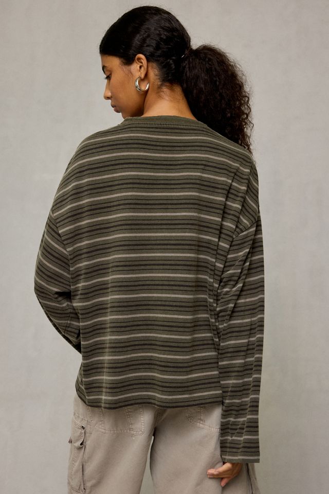 BDG Luca Striped Oversized Long Sleeve Tee #1