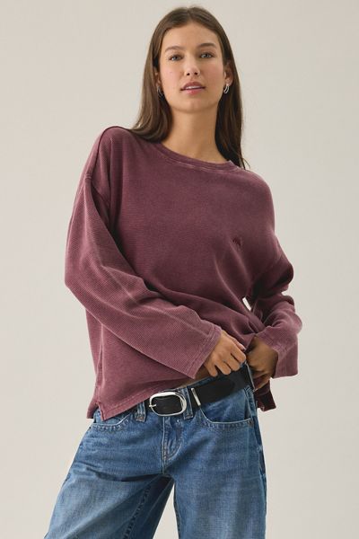 BDG Felix Waffle Knit Cotton Long Sleeve Tee