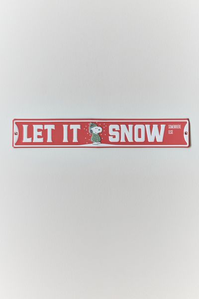 Peanuts Snoopy Let It Snow Metal Wall Sign
