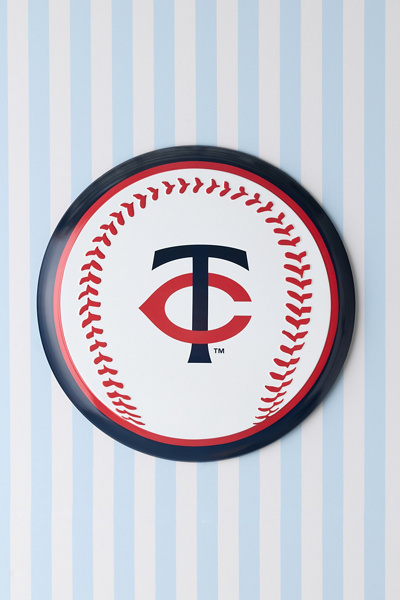 MLB Minnesota Twins Tin Button Wall Sign in White at Urban Outfitters
