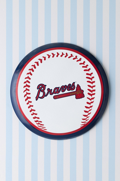 MLB Atlanta Braves Button Wall Sign in White at Urban Outfitters