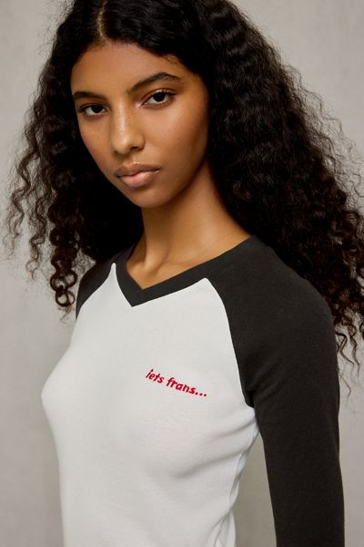 iets frans… Reed Piped V-Neck Long Sleeve Tee