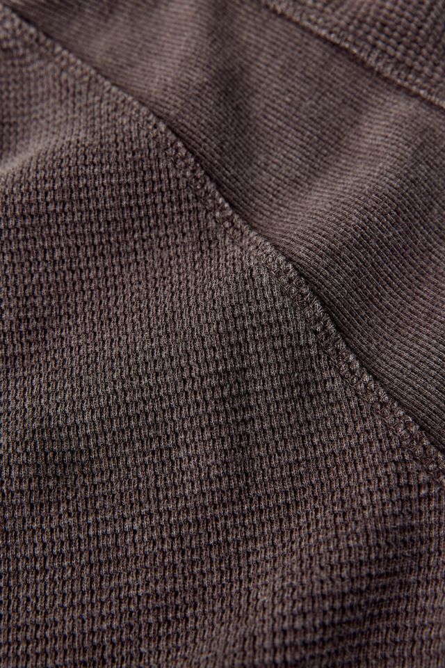 BDG Lorna Waffle Knit Cotton Long Sleeve Henley Tee #4