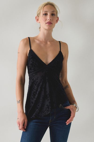 Kimchi Blue Estelle Burnout Velvet Asymmetric Tunic Tank Top