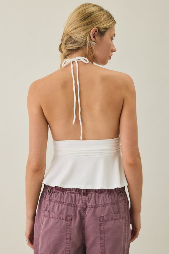 UO Eryka Plunging Halter Neck Babydoll Top #3
