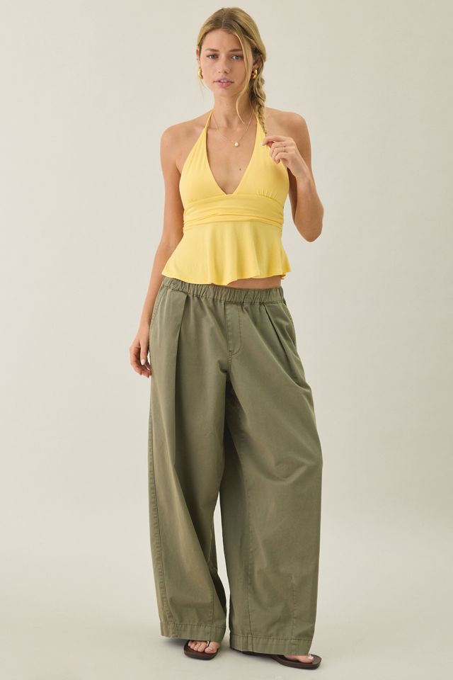 UO Eryka Plunging Halter Neck Babydoll Top #4