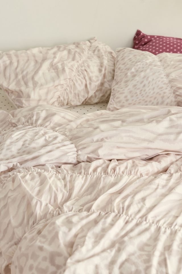 Riley Animal Print Patterned Ruched Duvet Cover #2