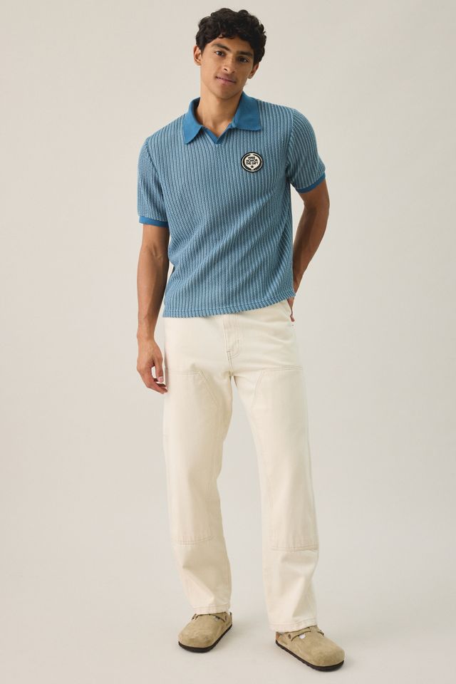 Honor The Gift Striped Knit Short Sleeve Polo Sweater #1