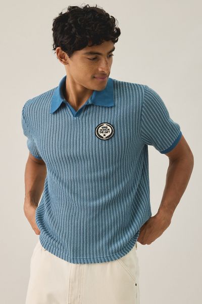 Honor The Gift Striped Knit Short Sleeve Polo Sweater