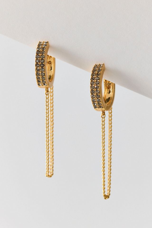 AllSaints Chain Swag Pavé Hoop Earrings #1