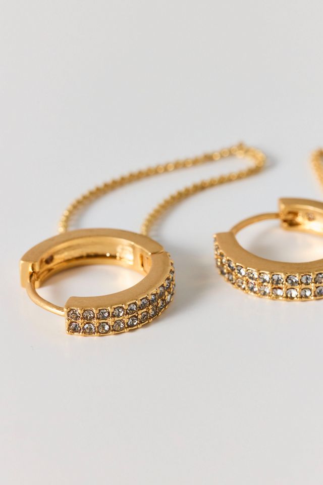 AllSaints Chain Swag Pavé Hoop Earrings #2