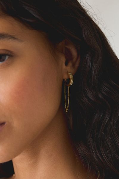 AllSaints Chain Swag Pavé Hoop Earrings
