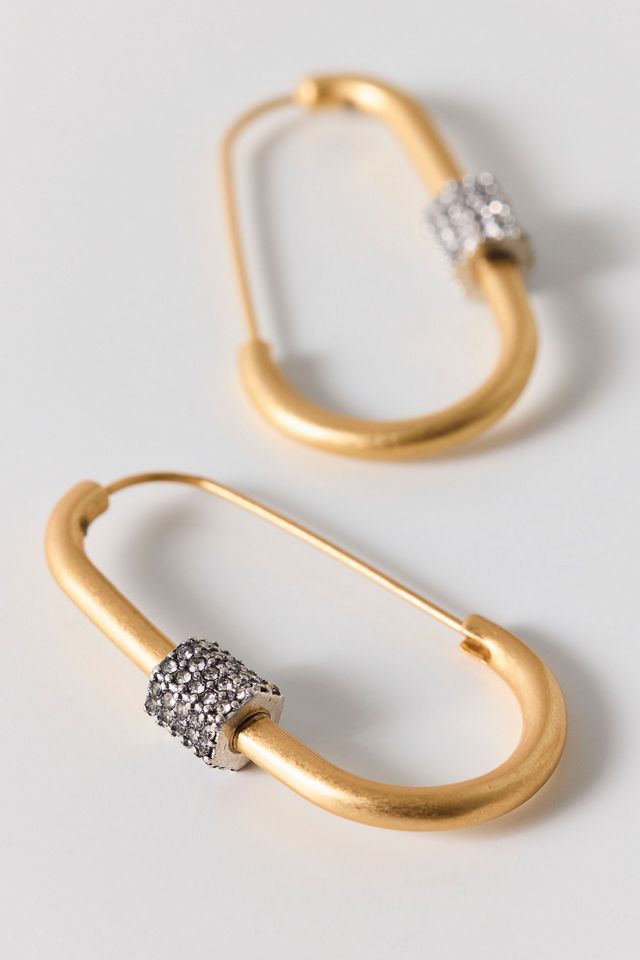 AllSaints Pavé Oblong Hoop Earrings #1
