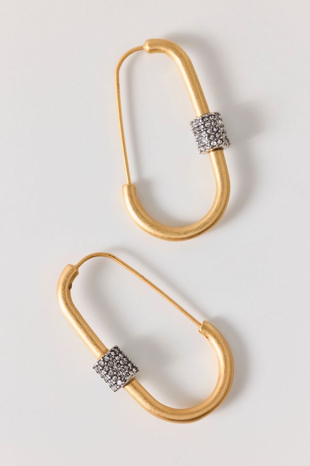 AllSaints Pavé Oblong Hoop Earrings #2