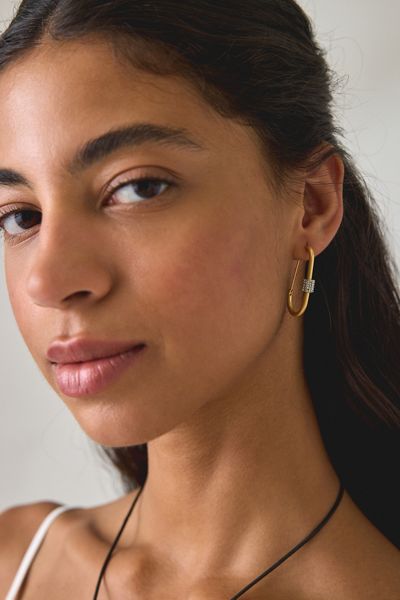 Boucles d'oreilles créoles oblongues pavées AllSaints