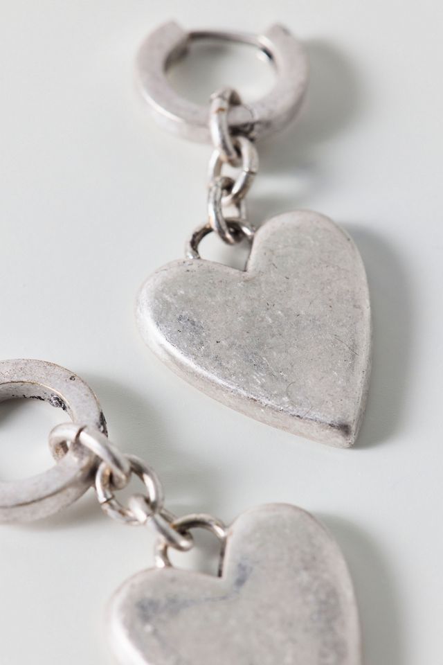 AllSaints Heart Charm Huggie Hoop Earrings #1
