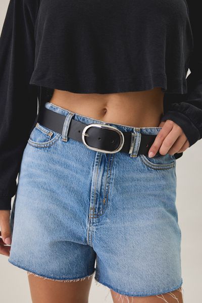 Ceinture large en cuir à boucle ovale Kayla BDG
