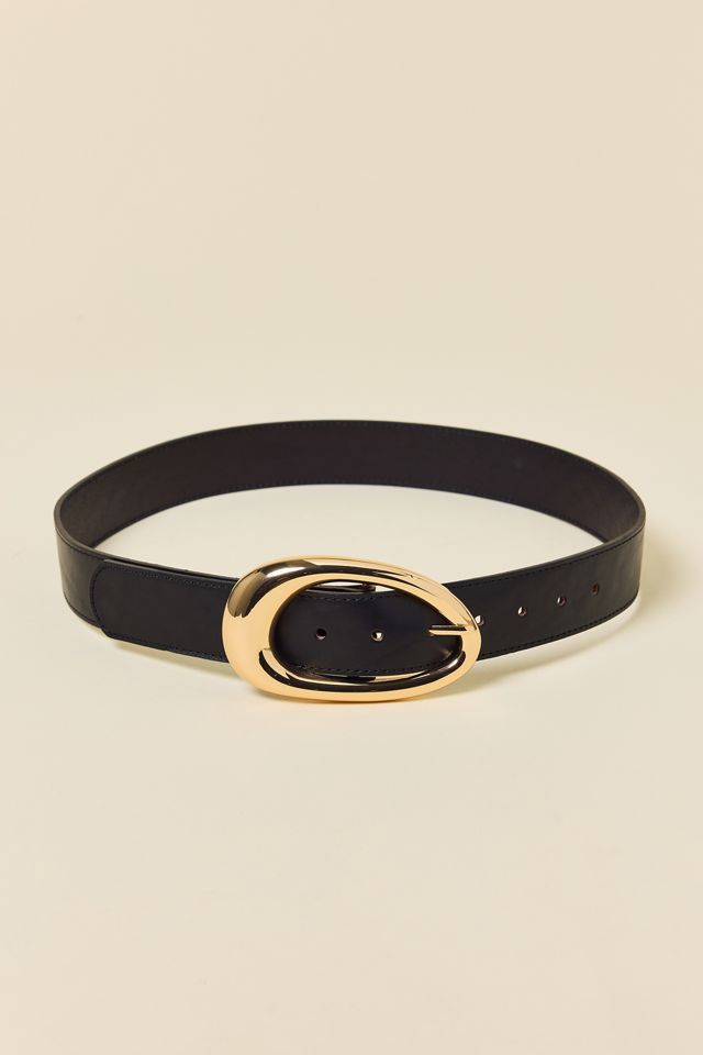 BDG Abstract Oval Buckle Wide Leather Belt #1