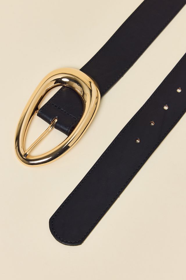 BDG Abstract Oval Buckle Wide Leather Belt #2