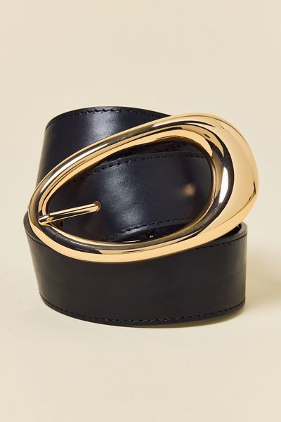 BDG Abstract Oval Buckle Wide Leather Belt