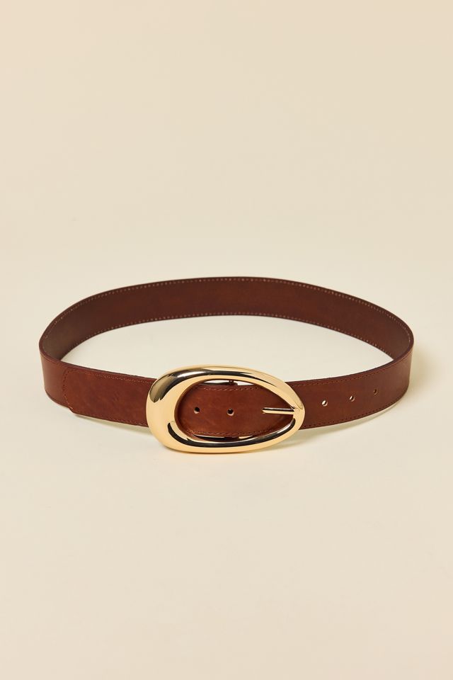 BDG Abstract Oval Buckle Wide Leather Belt #2