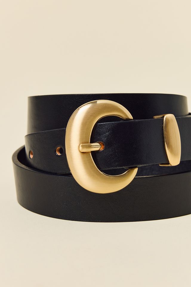 Cleo Curved Buckle Leather Belt #1