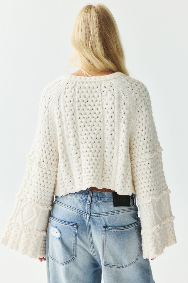Kimchi Blue Faye Lace-Up Chunky Knit Sweater #3