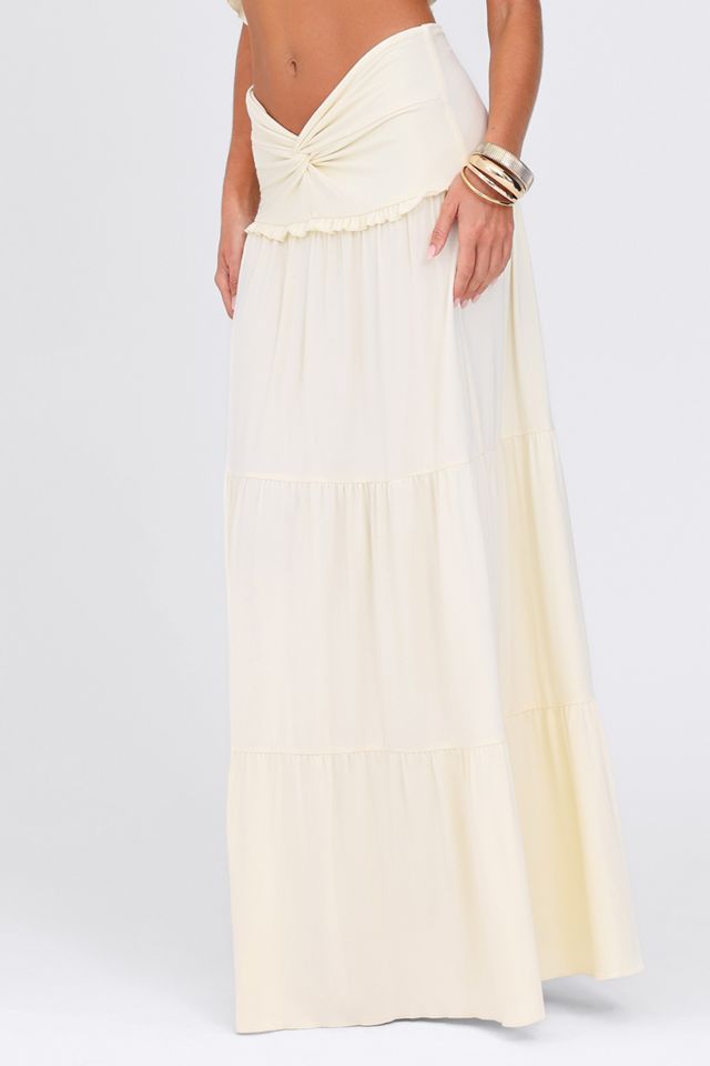 Tiger Mist Kataya Twist-Front Tiered Maxi Skirt #2