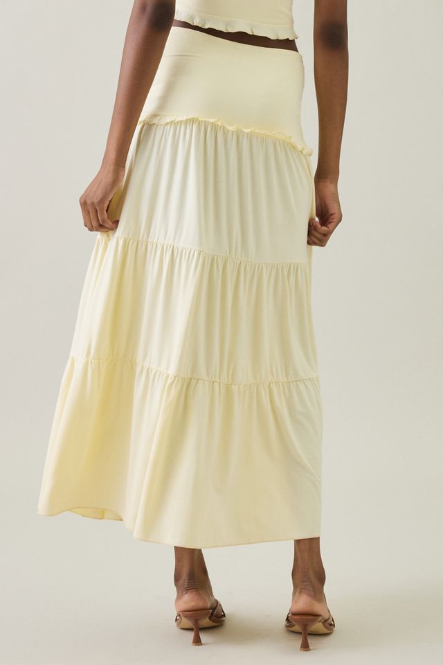 Tiger Mist Kataya Twist-Front Tiered Maxi Skirt #4