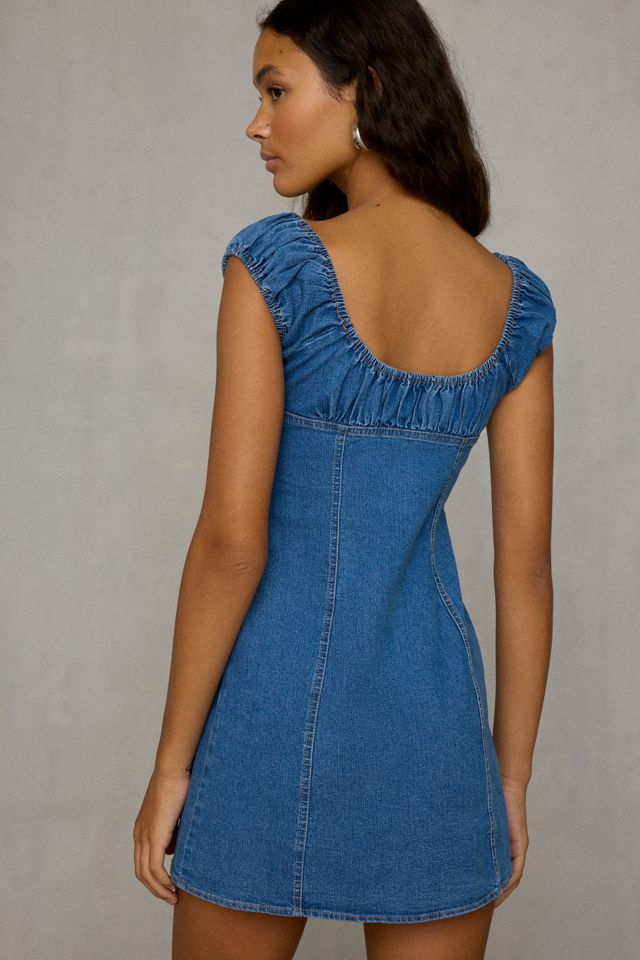 BDG Highland Cap Sleeve Seamed Denim Mini Dress #3