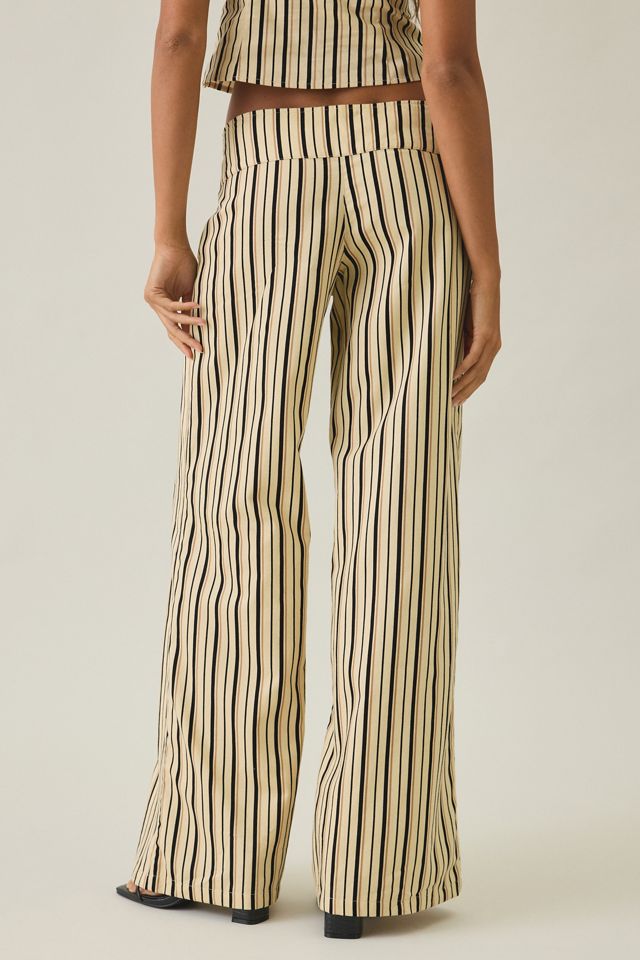 Motel Rysele Striped Low-Rise Wide Leg Pants #1