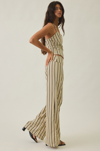Motel Rysele Striped Low-Rise Wide Leg Pants