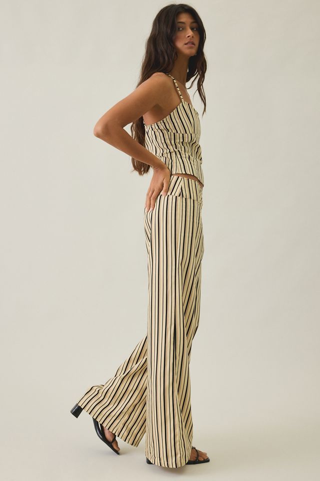 Motel Rysele Striped Low-Rise Wide Leg Pants #5