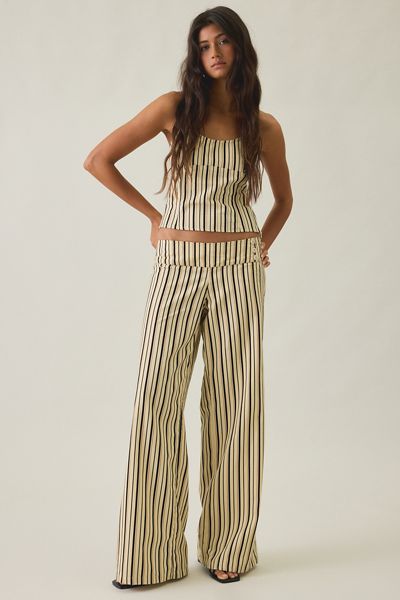 Motel Rysele Striped Low-Rise Wide Leg Pants