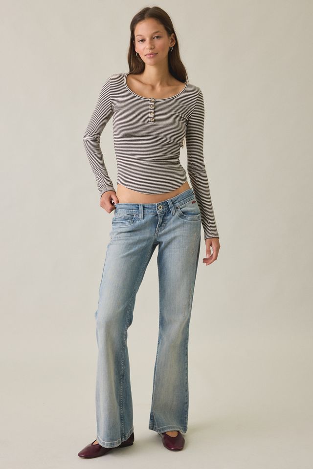 BDG Brett Henley Long Sleeve Baby Tee #4