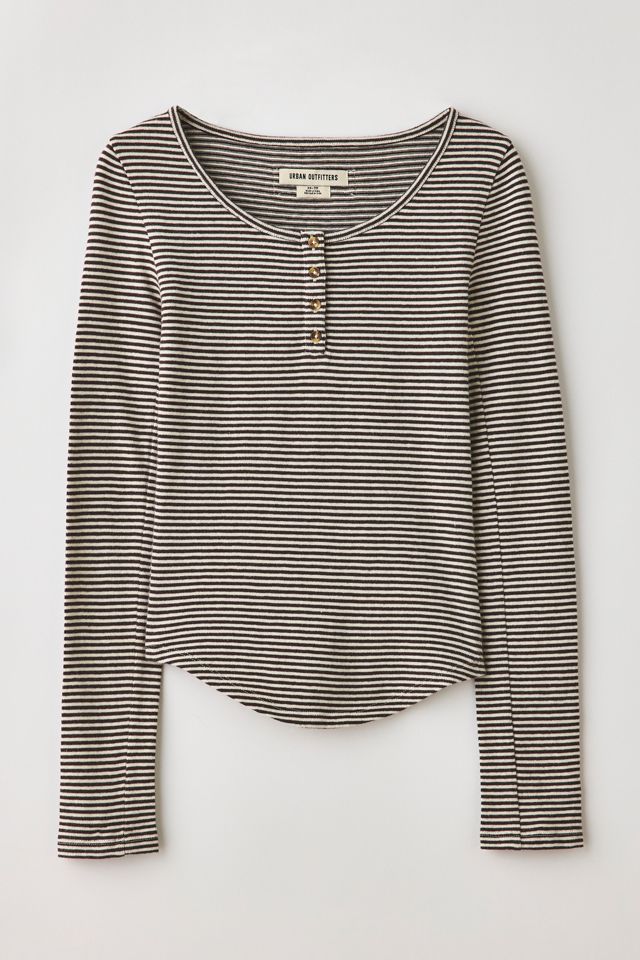 BDG Brett Henley Long Sleeve Baby Tee #5