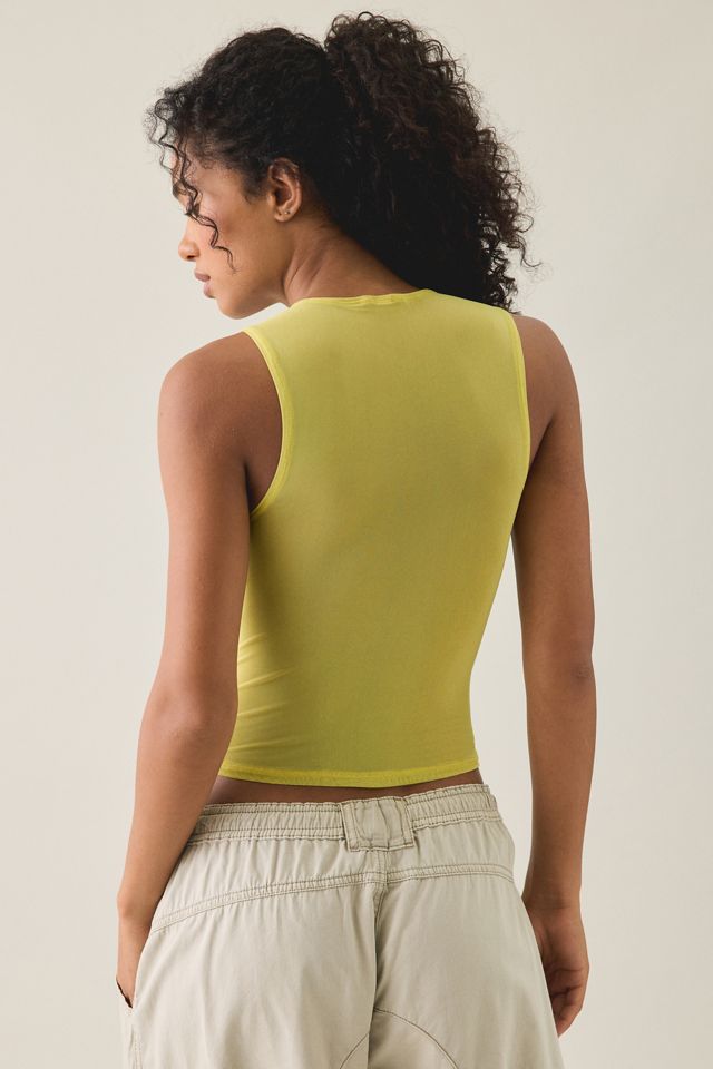 Motel Lihat Colorblock Plunging V-Neck Mesh Tank Top #1