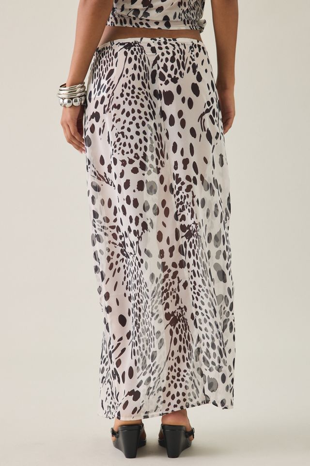 Motel Sorena Dalmatian Spot Chiffon Maxi Skirt #1