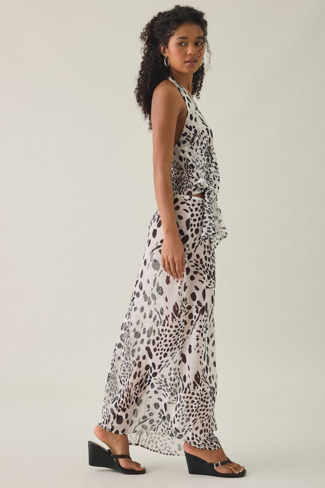 Motel Sorena Dalmatian Spot Chiffon Maxi Skirt #2