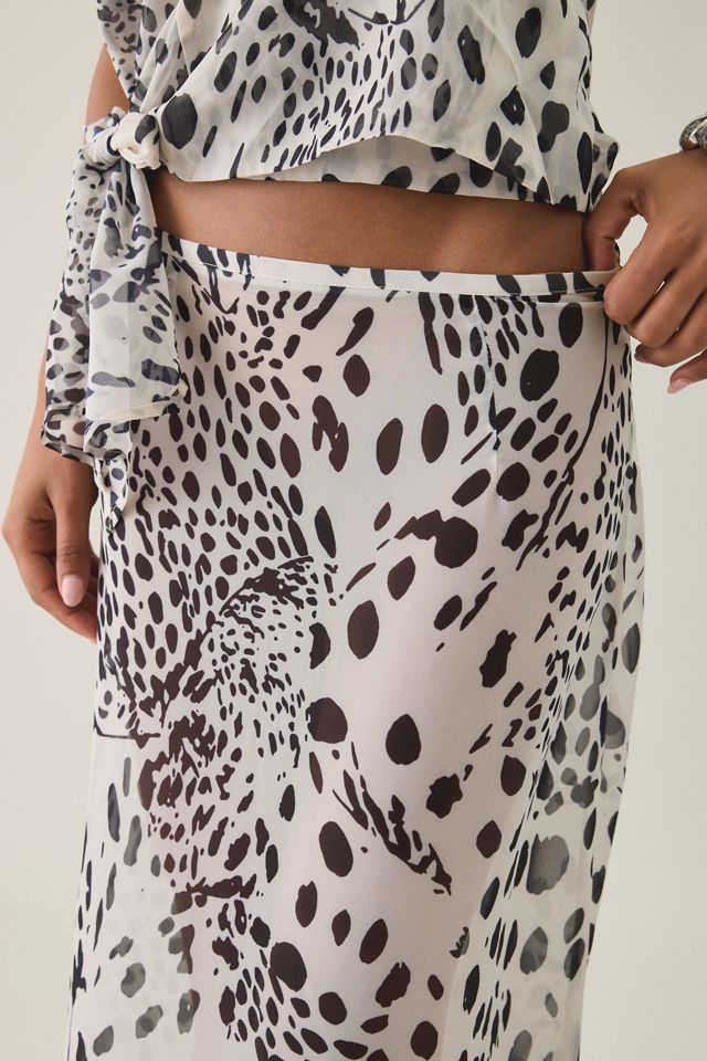 Motel Sorena Dalmatian Spot Chiffon Maxi Skirt #3